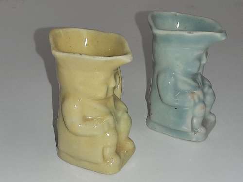 2 x Vintage Miniature Lucia Ware Toby Jugs