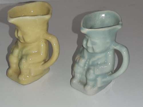 2 x Vintage Miniature Lucia Ware Toby Jugs