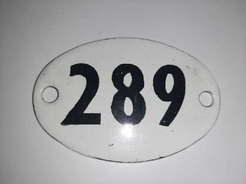 Vintage Enamel Number 289