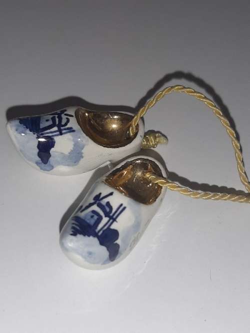 Pair of Small Delft Holland Cloggs