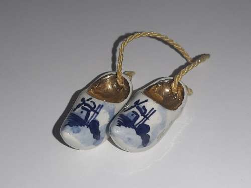 Pair of Small Delft Holland Cloggs