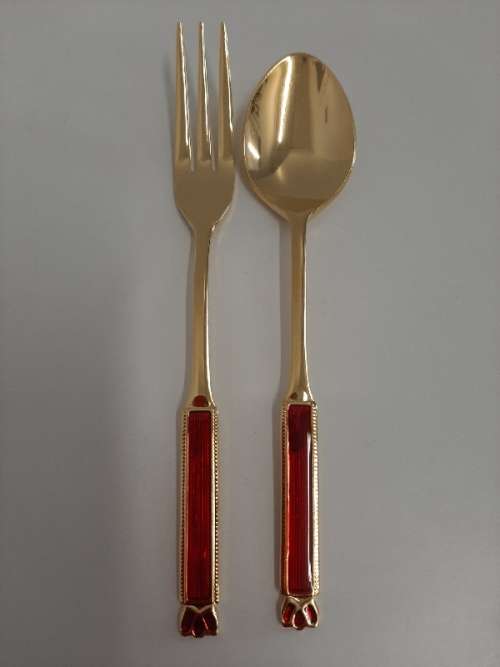 Eetrite 24 Carat Gold plated set - 6 x Teaspoons and 6 x Cake Forks - Never used