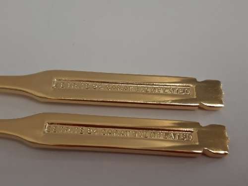 Eetrite 24 Carat Gold plated set - 6 x Teaspoons and 6 x Cake Forks - Never used
