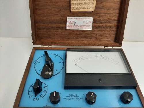 Vintage Hubbard Electrometer - Scientology Meter - In Wooden Box - Interesting Find!!!!