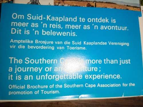 Vintage Information Brochure - Southern Cape - The Garden Route - Interesting Find!!!