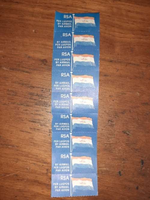 9 x RSA By Airmail / Per Lugpos Stamps