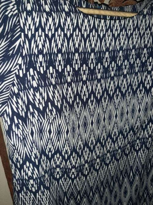 White and Navy Dress - Size 10