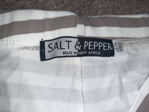 Salt & Pepper Striped leggings - Age 13-14