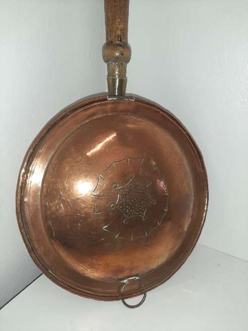 Large Antique De Klerk Original Copper Bed Warmer