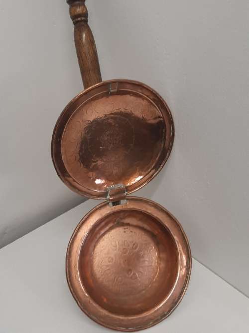 Large Antique De Klerk Original Copper Bed Warmer