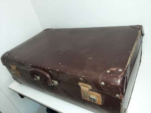 Large Vintage Fordite Suitcase - Old Suitcase