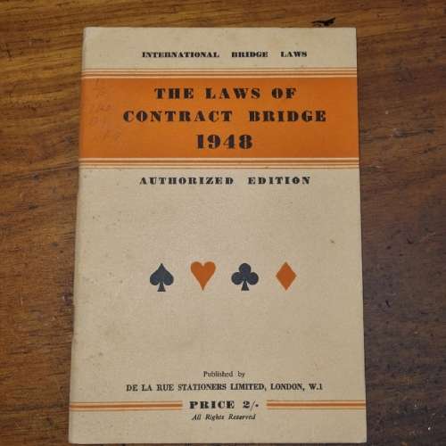 The laws of Contract Bridge - 1948 - Authorized Edition - Vintage Booklet