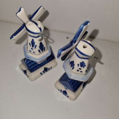Delft Windmill Shaped Salt and Pepper Set