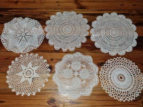 6 x Beautiful Finely Crochet Doilies