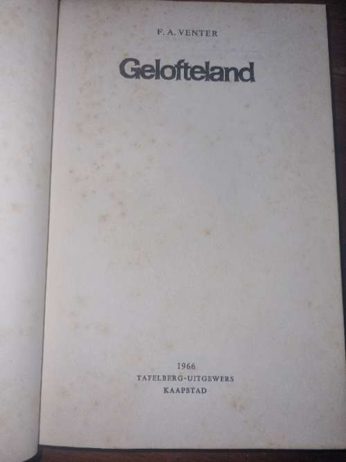 Gelofteland - F.A. Venter - 1966