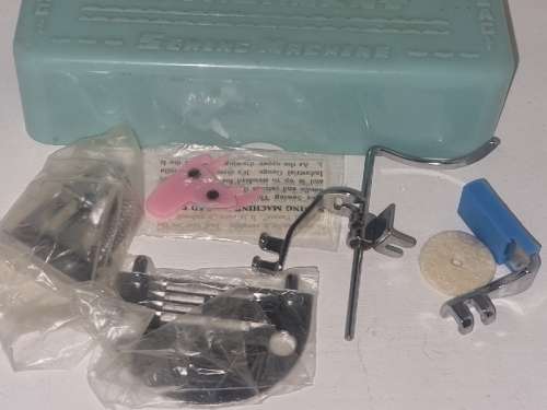 Vintage 1960's Deluxe Zigzag Attachment Sewing Machine box with some parts inside - see pictures