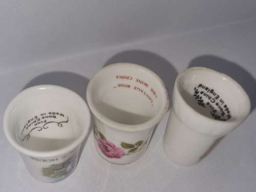 3 x Fine Bone China Thimbles - Made in England