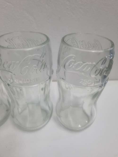 4 x Upcycled Coca cola bottles made into glasses