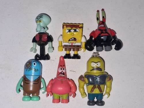 6 x Spongebob Mega Bloks Figurines