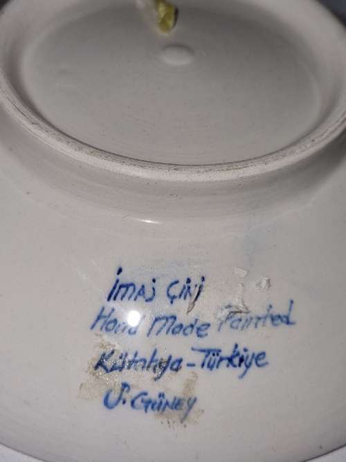 Turkye Gini Kutahya Handmade Ceramic Pottery Plate - Diameter - 18cm - Beautiful!!!