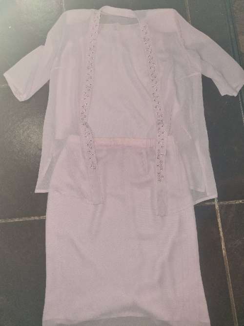 3 Piece Dusty Pink set - Skirt, Top and Jacket - Size M