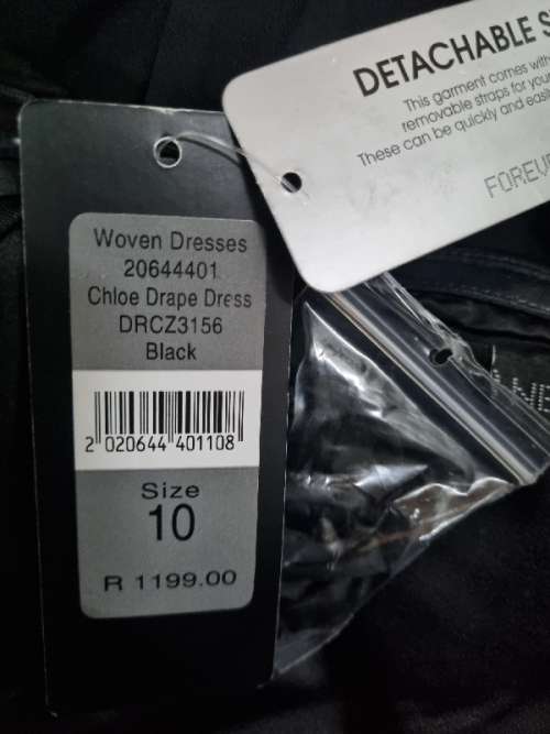 Forever New Black Evening Dress with detachable straps - Size 10 - New