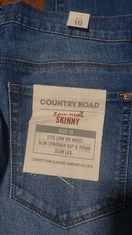 Country Road Low Rise Skinny Jeans - Size 10 - New