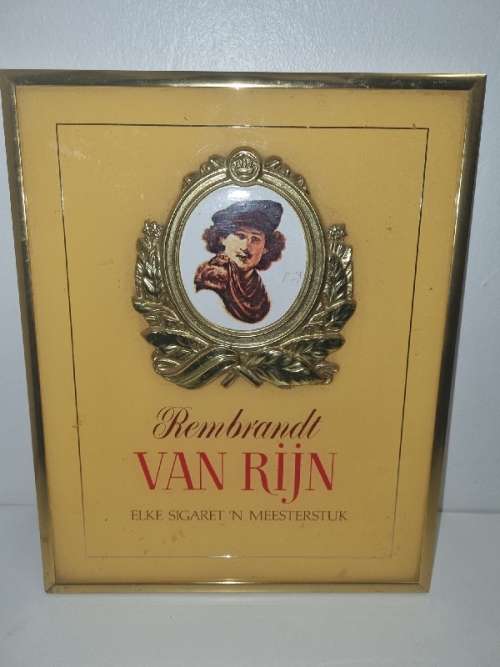 Rembrandt van Rijn Cigarette Advertising Sign Framed - 36cm x 28.5cm