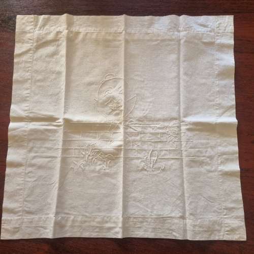 Vintage Embroidered Humpty Dumpty Pillow Case