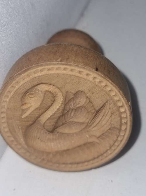 Vintage Wooden Biscuit & Butter Press - Swan