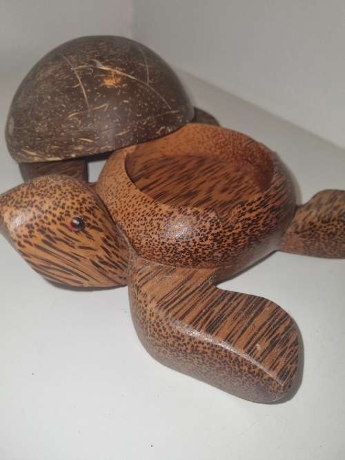 Beautiful Wooden Turtle Shaped Ashtray - Coconut shell