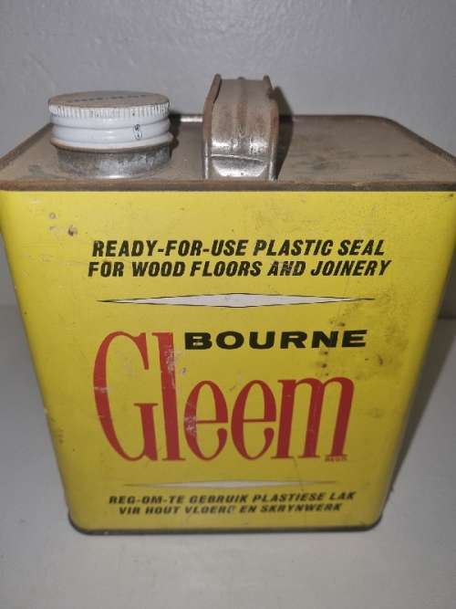 Vintage Yellow Bourne Gleem Tin - Gallon / Gelling