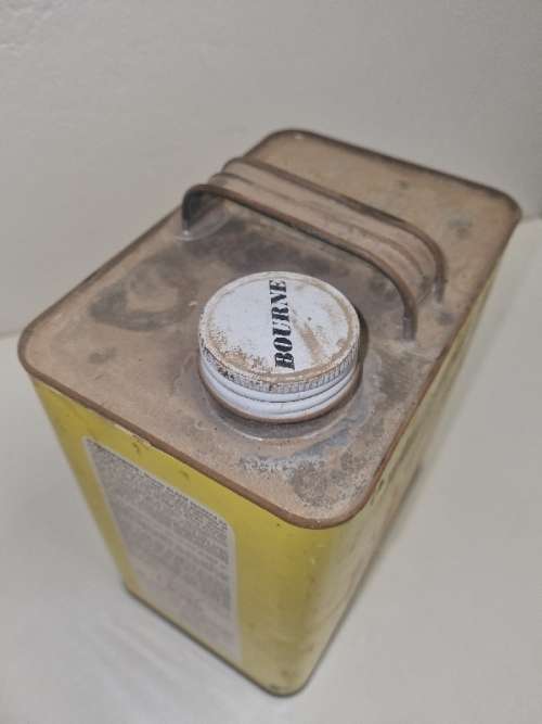 Vintage Yellow Bourne Gleem Tin - Gallon / Gelling