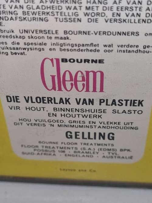 Vintage Yellow Bourne Gleem Tin - Gallon / Gelling
