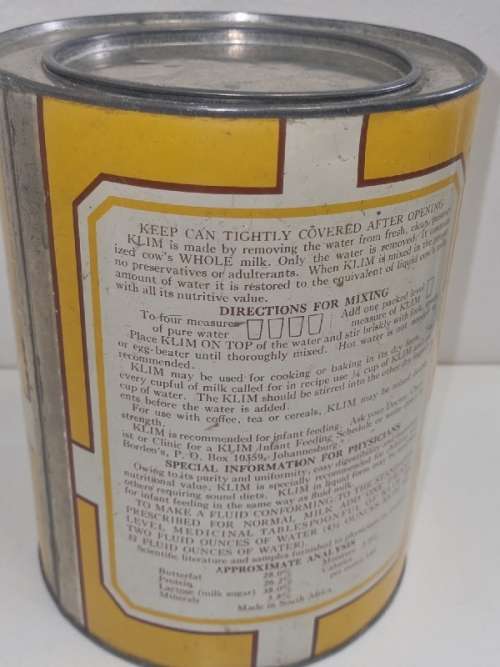 Vintage 5 LBS Klim Powdered Milk Tin - The Borden Company SA - Rare Find!!!