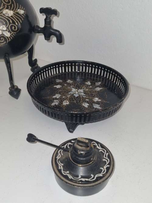Beautiful Vintage Hand Painted Coffee Pot with Tap on stand - See pictures