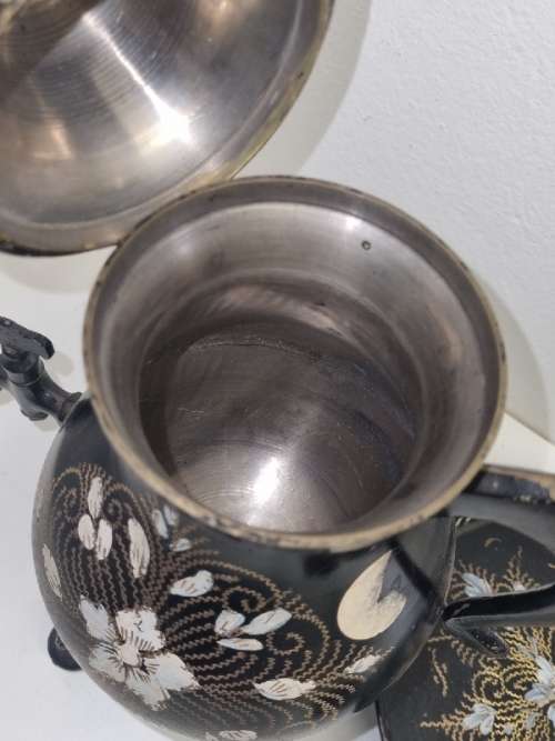 Beautiful Vintage Hand Painted Coffee Pot with Tap on stand - See pictures