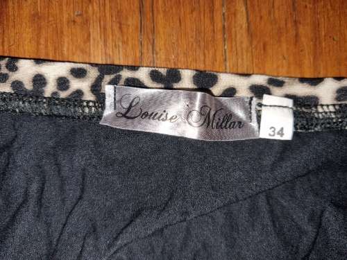 Black Wrap Dress with Animal Print detail - Size 34