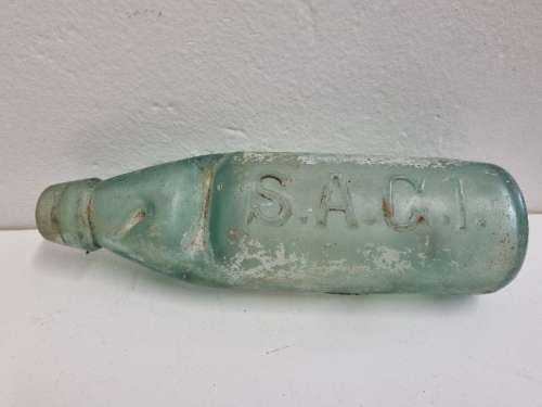 Vintage M.W.F. Hope & Co. Ltd Sheffield Glass Bottle with marble