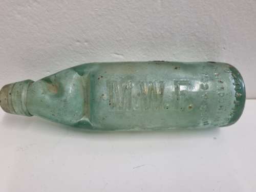 Vintage M.W.F. Hope & Co. Ltd Sheffield Glass Bottle with marble