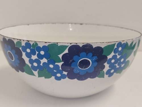 Large Vintage Finel Enamel Bowl - Made in Finland