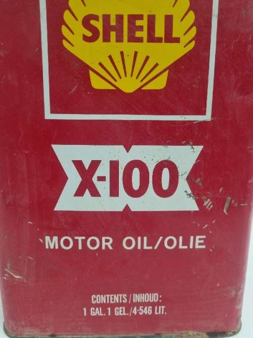 Vintage Shell X-100 Motor Oil / Olie Tin - 1 Gal.