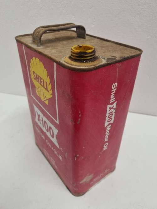 Vintage Shell X-100 Motor Oil / Olie Tin - 1 Gal.