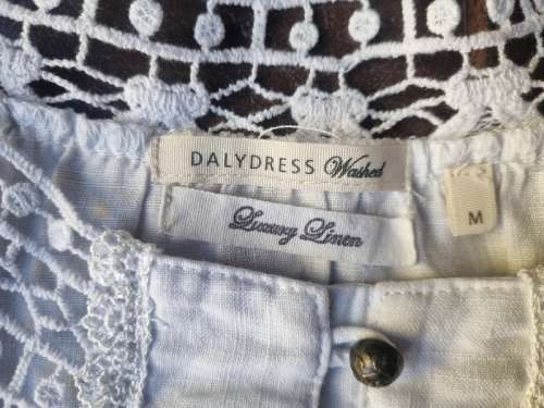 Beautiful DalyDress - Luxury Linen with Lace detail - Size M