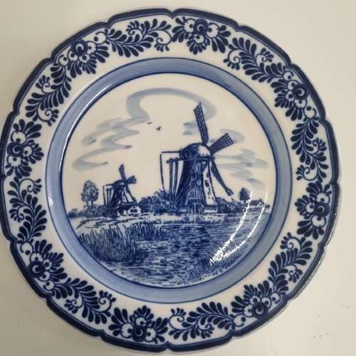 Hand Painted Delfts Blue Plate - Diameter - 20.4cm
