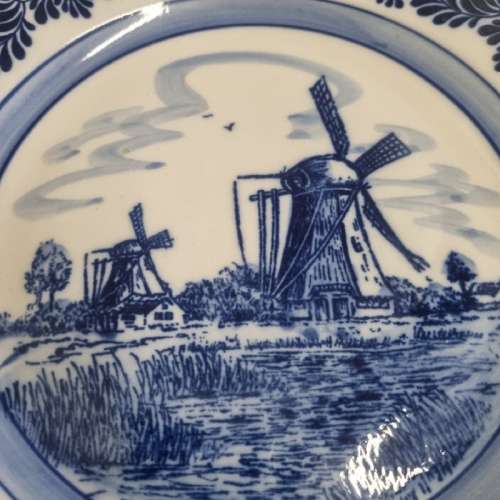 Hand Painted Delfts Blue Plate - Diameter - 20.4cm