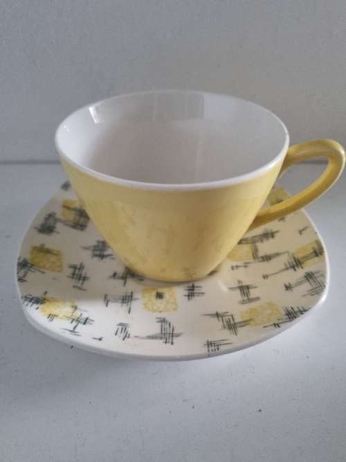 Small Cup and Saucer Duo - Midwinter England - Savanna by Jessie Tait