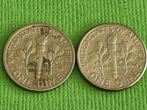2 x USA One Dime Coins - 1989 & 1997