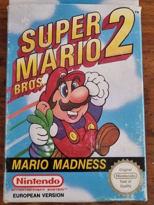 Vintage Nintendo Super Mario Bros 2 Game with Instruction Booklet