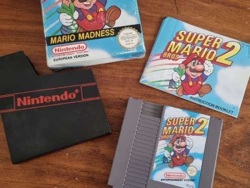 Vintage Nintendo Super Mario Bros 2 Game with Instruction Booklet